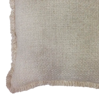 Bouclé Kissen mit Fransen — Mocha — 50x50 cm — handgewebt