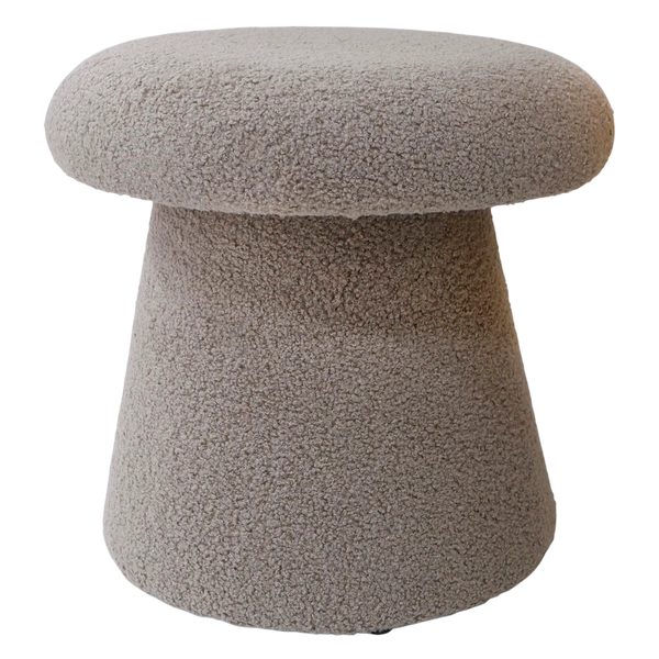 Hocker Mushroom aus Stoff – 41x41x41 cm – in Ivory & Taupe – moderner Pouf