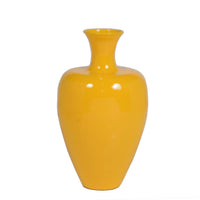 Vase aus Metall mit Emaille-Finish in Khaki – 23×23×44 cm – modern & ausdrucksstark