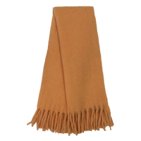 Wohndecke orange aus Wollmix – mit Fransen – 170×130 cm – weich & lebendig