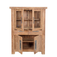 Highboard Heritage Luxe – Recyceltes Teakholz mit Glasakzenten