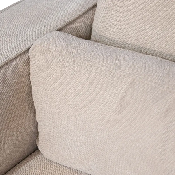 2-Sitzer Sofa Merida aus beigem Stoff – breite Armlehnen – 202 cm – modern & elegant