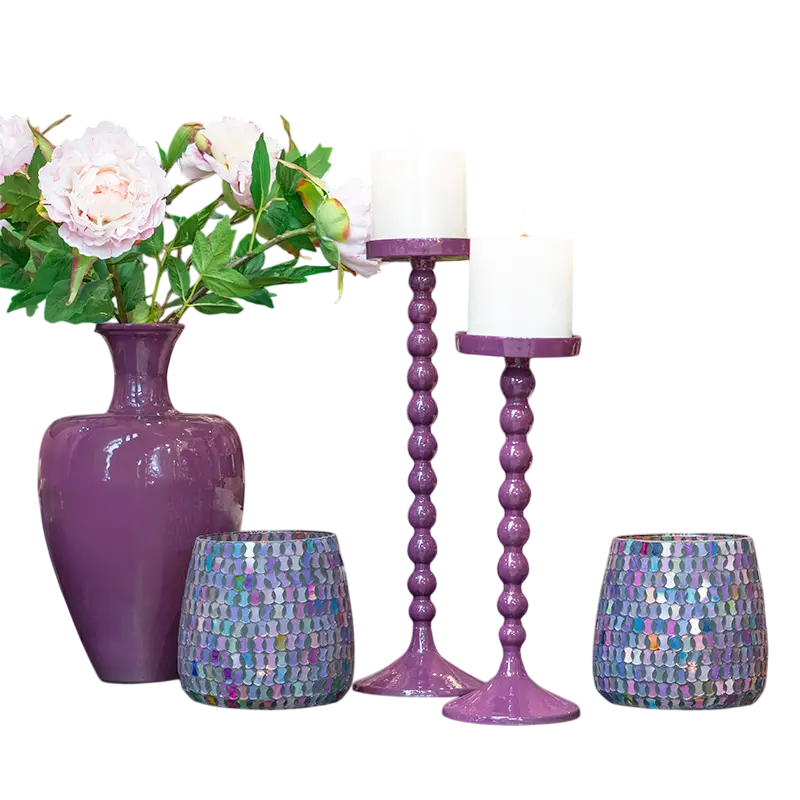Vase aus Metall mit Emaille-Finish – 23×23×44 cm – modern & ausdrucksstark