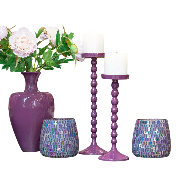 Vase aus Metall mit Emaille-Finish – 23×23×44 cm – modern & ausdrucksstark