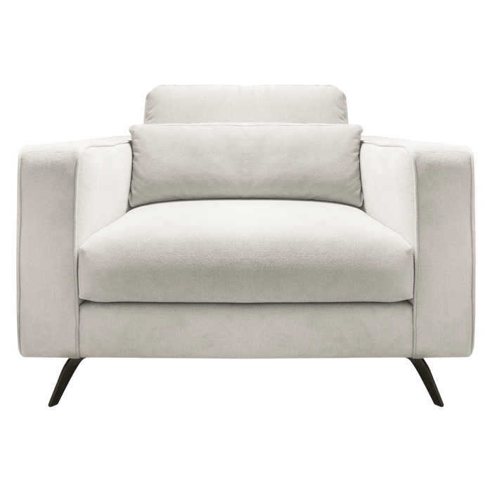 Sessel Merida aus Stoff in Beige – breite Armlehnen – B 121 cm – modern & bequem