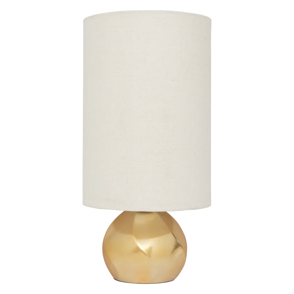 Tischlampe Suki Steingut mit goldenem Schwung
