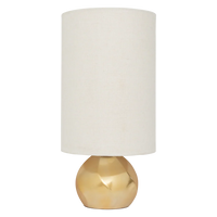 Tischlampe Suki Steingut mit goldenem Schwung