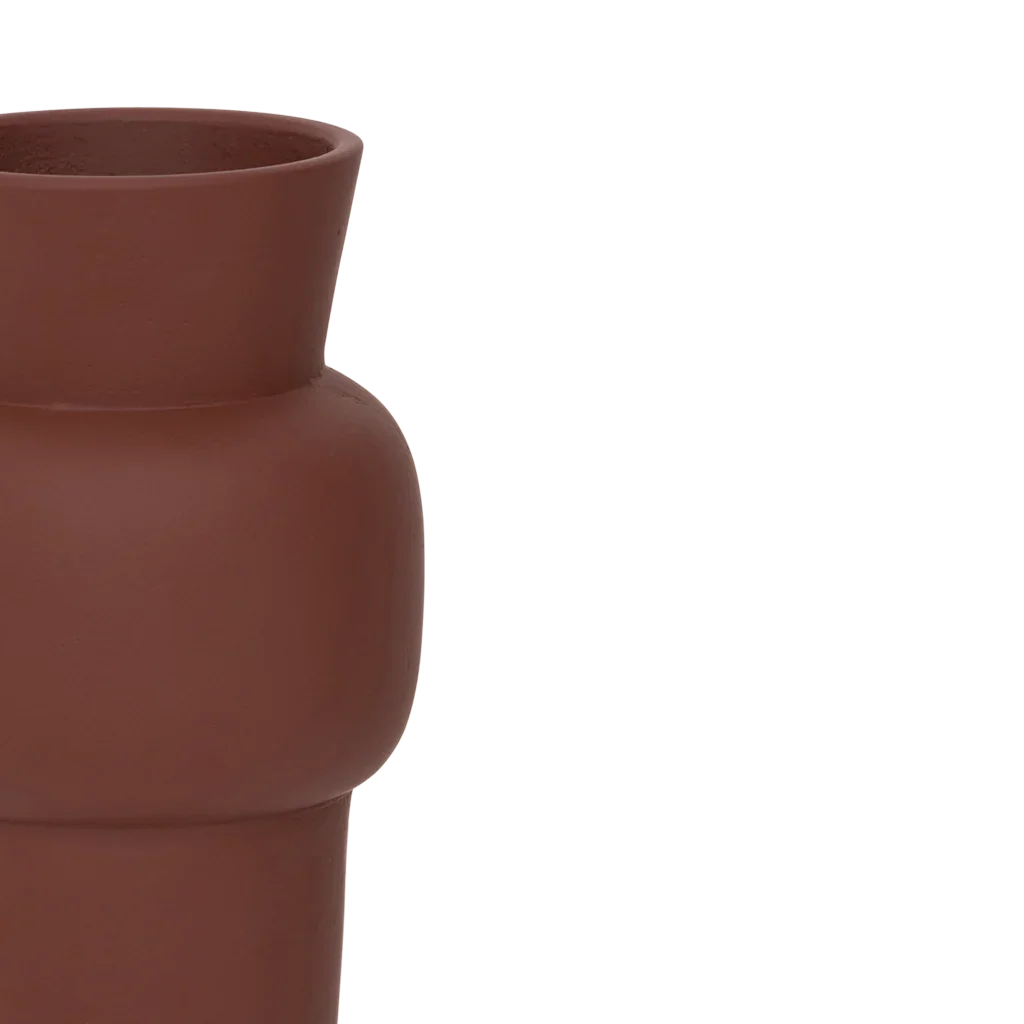 Vase Thor — Skulpturale Aluminium-Vase mit rustikaler Bronze-Optik