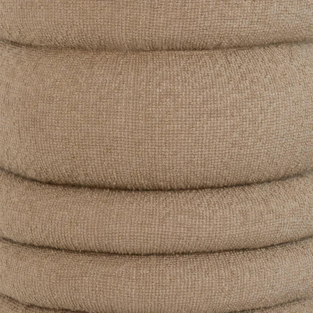 Pouf Cinco Tweed-Baumwolle — Camel, gestapelt