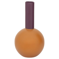 Vase Farve Combi 2 — Color-Block Lila-Orange, Recycling-Keramik