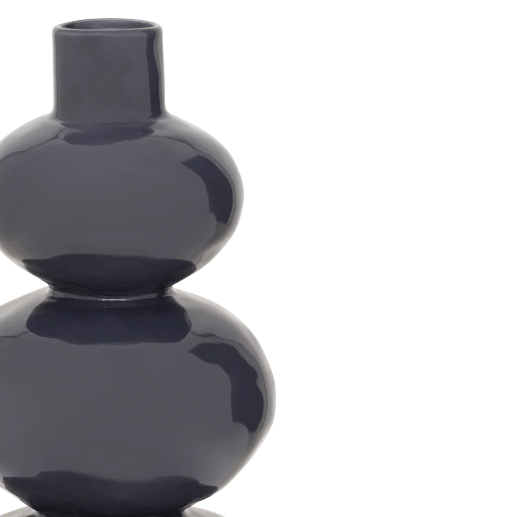 Vase Emily — Lila-Blau-Glasur, organische Form, Portugal