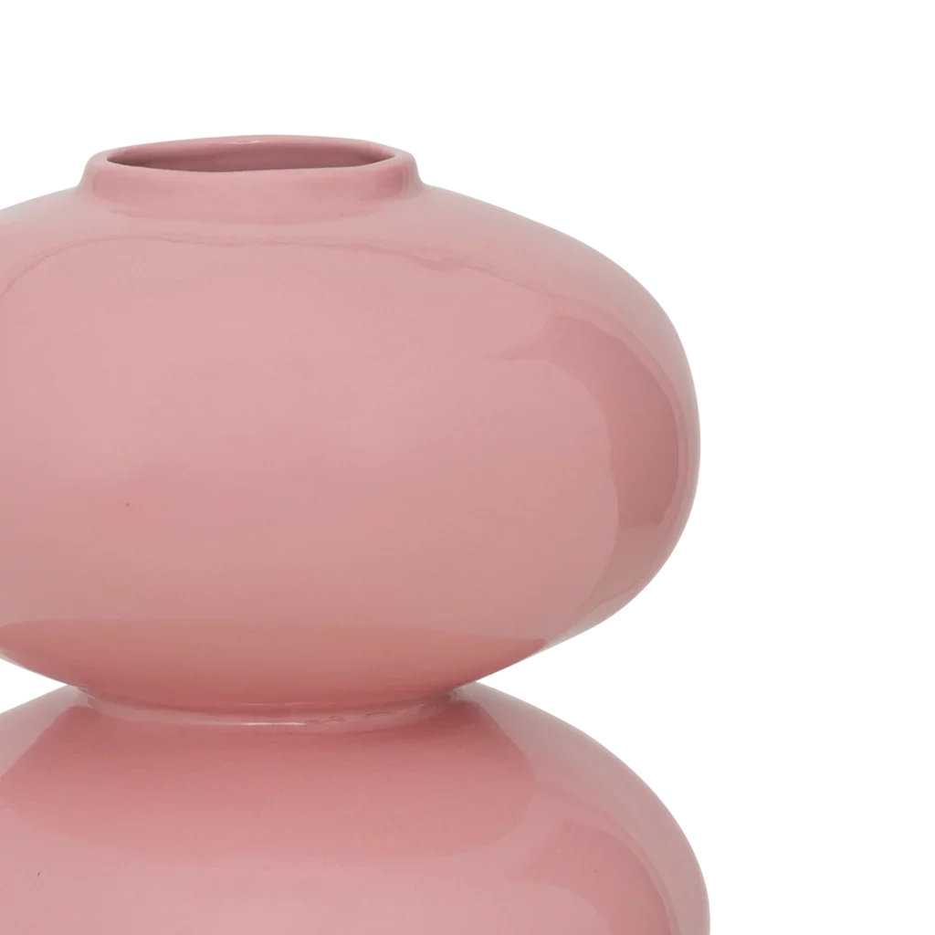 Vase Buhle — Mellow Rose, glasiert, handgefertigt in Portugal