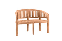 Gartenbank aus Teak in Bananenform – 120 cm – wetterfest & stabil
