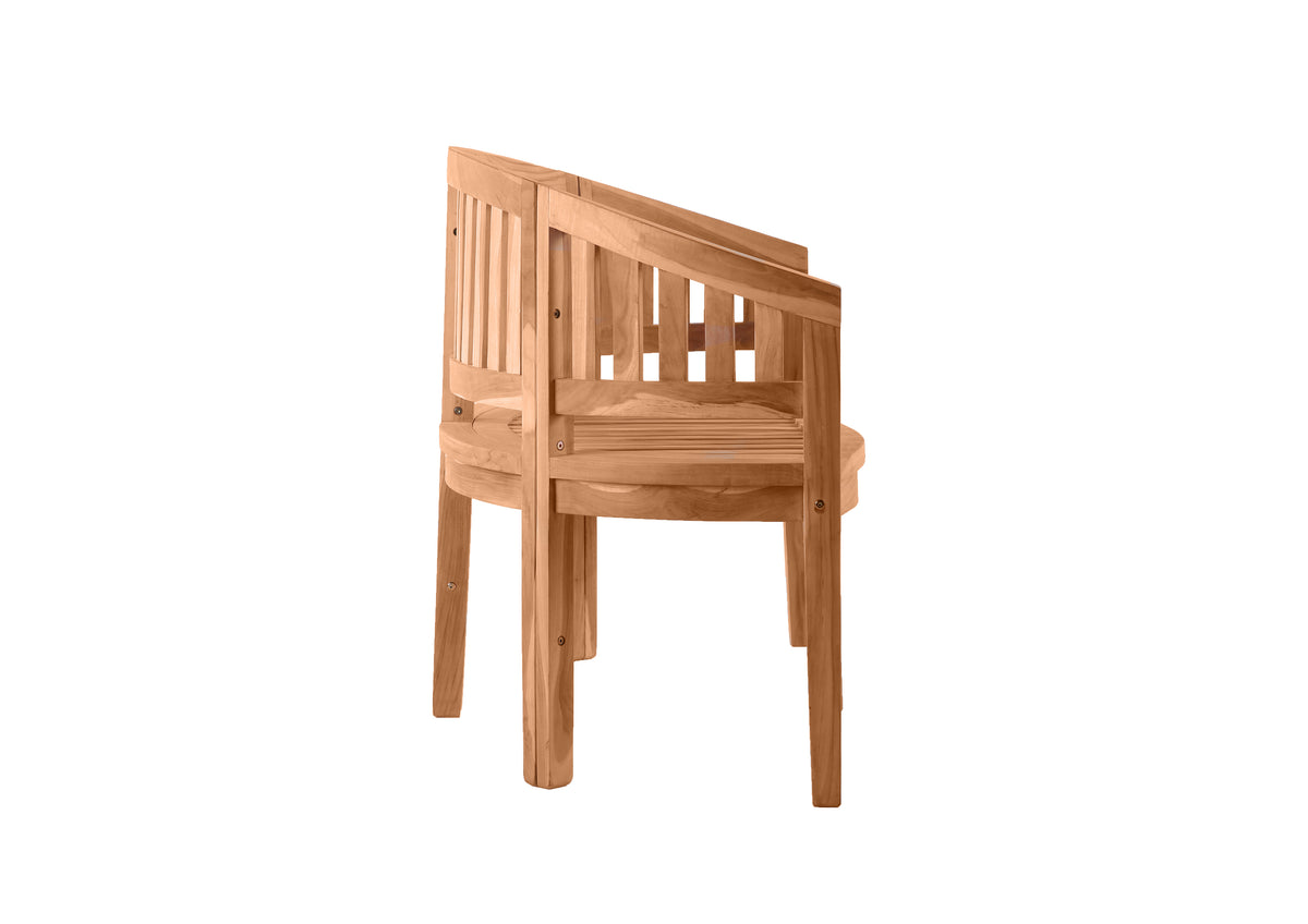 Gartenbank aus Teak in Bananenform – 120 cm – wetterfest & stabil