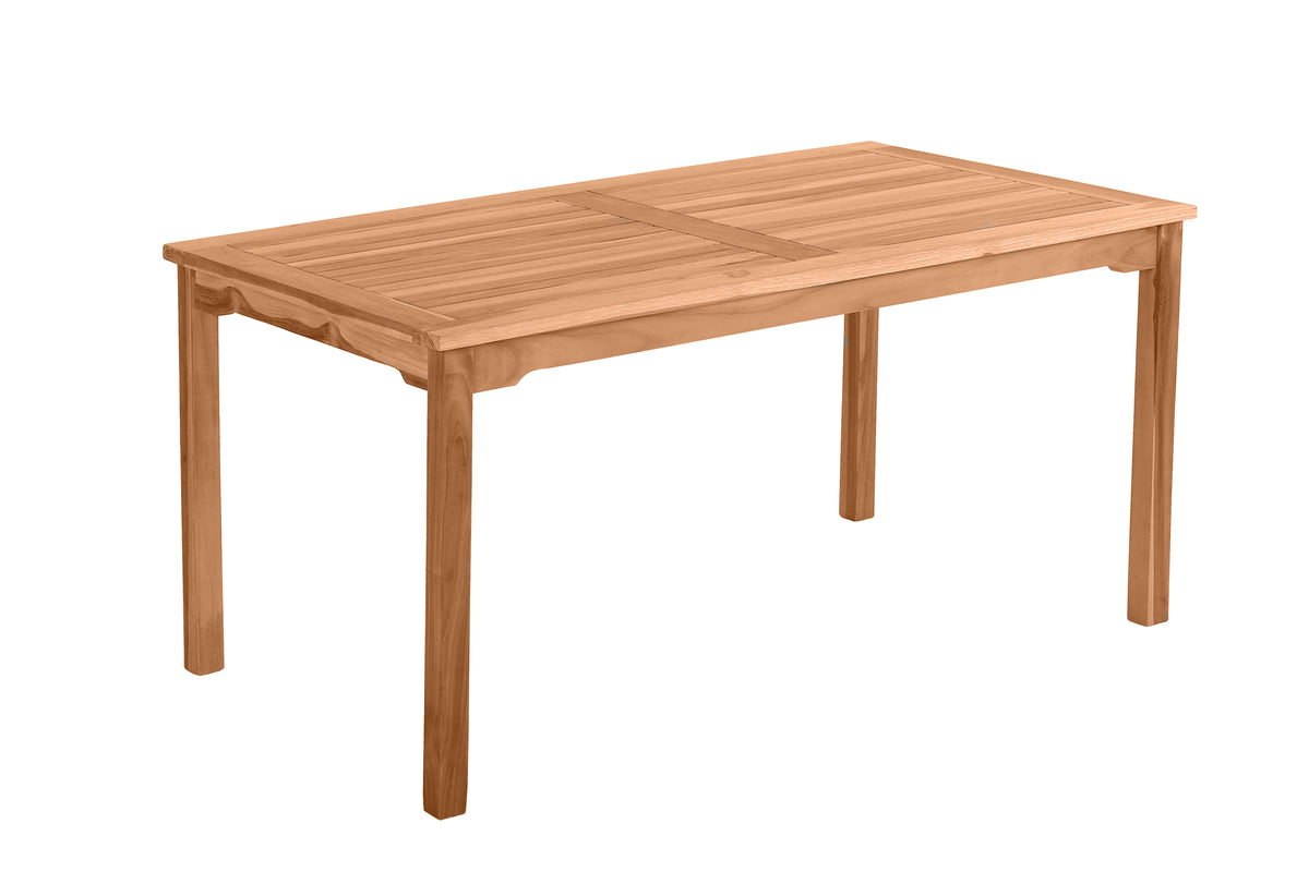 Teakholz-Gartentisch – 150×90 cm – für 4–6 Personen – wetterfest & stabil