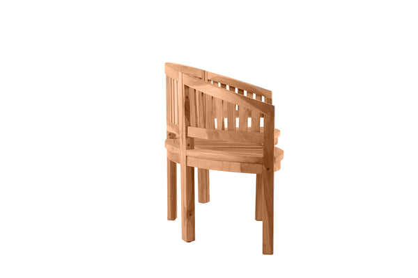 Gartenbank aus Teak in Bananenform – 150 cm – wetterfest – elegant & stabil