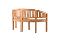 Gartenbank aus Teak in Bananenform – 150 cm – wetterfest – elegant & stabil