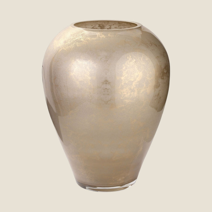 Vase Cappuccino — Beiges Glas Marmor 27 cm
