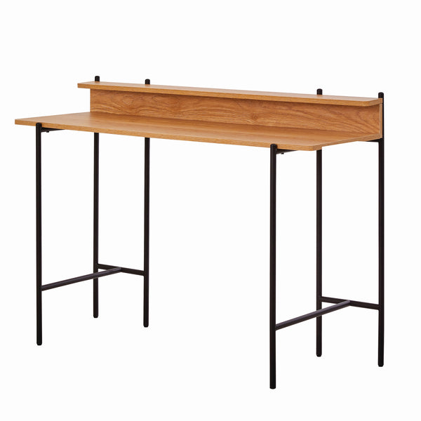 Schreibtisch mit Akazie-Dekor – Metallgestell Industrial Style – 120×46 cm