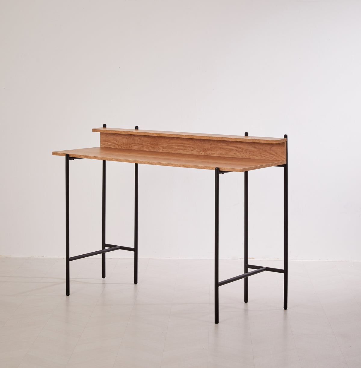 Schreibtisch mit Akazie-Dekor – Metallgestell Industrial Style – 120×46 cm