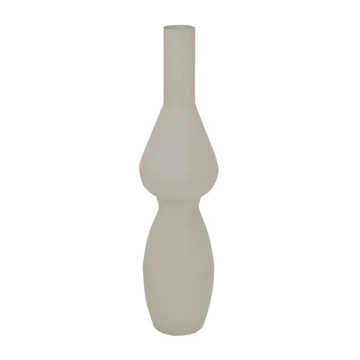 Hohe Vase – sandfarben mit matter Oberfläche – 20x20x60 cm – modernes, zeitloses Design