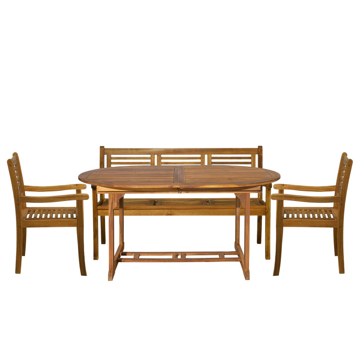 Gartensitzgruppe Acacia Extend – 4-teilige Outdoor-Möbel aus Akazienholz