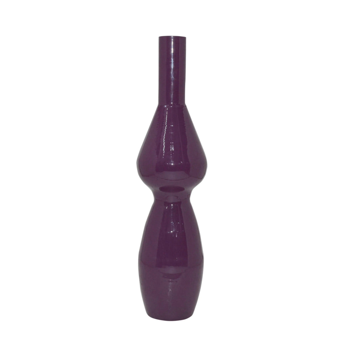 Hohe Vase – dunkelviolett mit Emaille – 20x20x80 cm – elegantes, zeitloses Design
