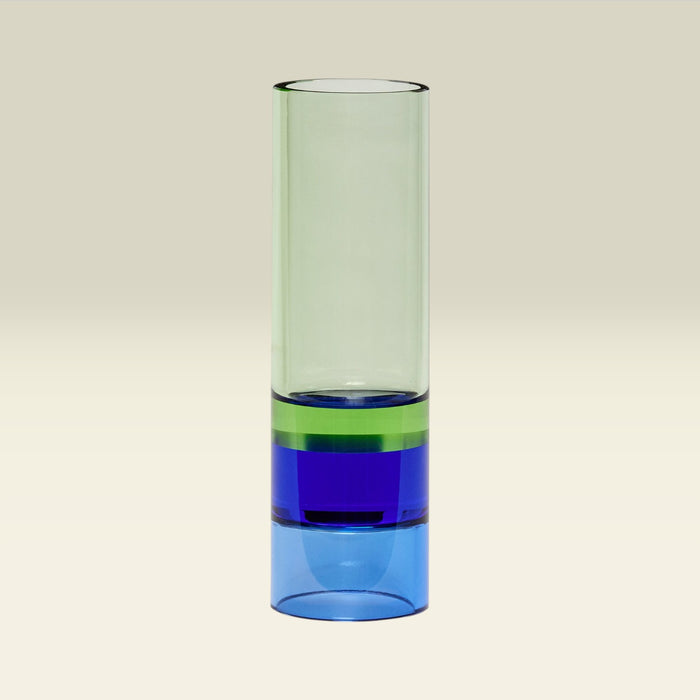 Vase & Teelichthalter Kristallglas — Blau-Grün