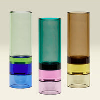 Vase & Teelichthalter Kristallglas — Blau-Grün
