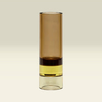 Vase & Teelichthalter Kristallglas — Braun-Gelb
