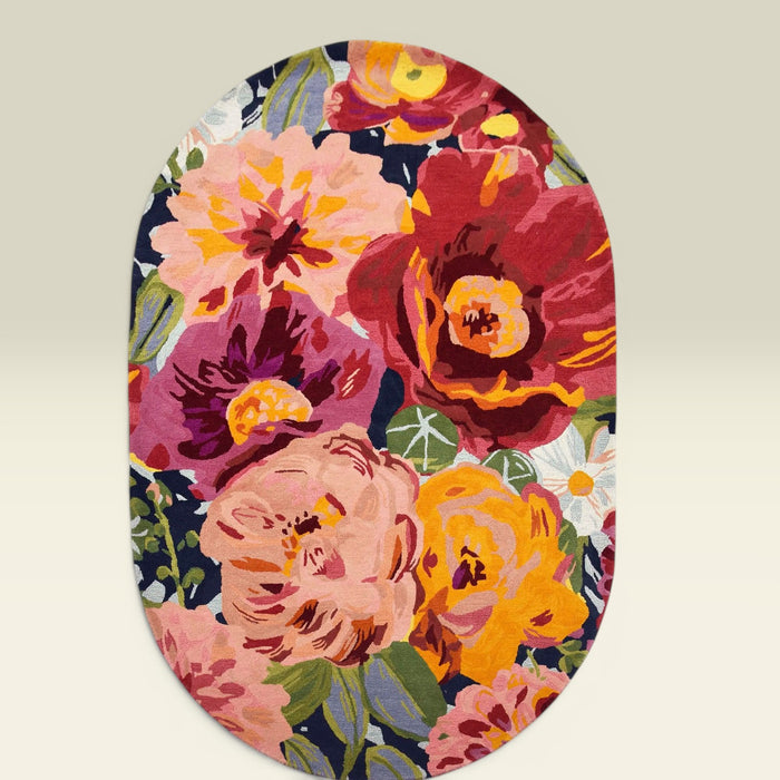 Teppich Wolle Multicolor Oval 300x400 — handgetuftetes Statement