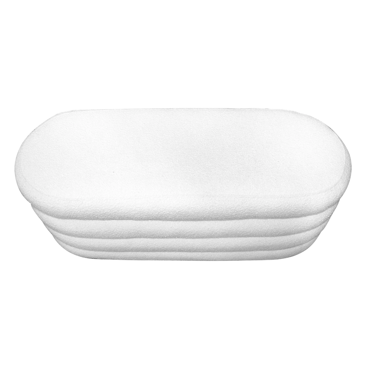 Hocker mit Stauraum – 114x45x44 cm – in Grau Samt & Weiß Bouclé – modern & praktisch