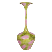 Grün/Pink: Colmore Design-Vase in Grün/Pink – Hohe handbemalte Metallvase im Statement-Look (126 cm)