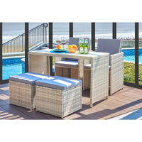 Lounge-Set Rattan Elegance – Exklusive Gartengarnitur mit 9 Elementen