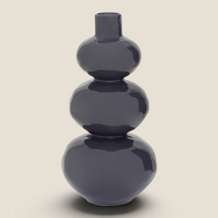 Vase Emily — Lila-Blau-Glasur, organische Form, Portugal