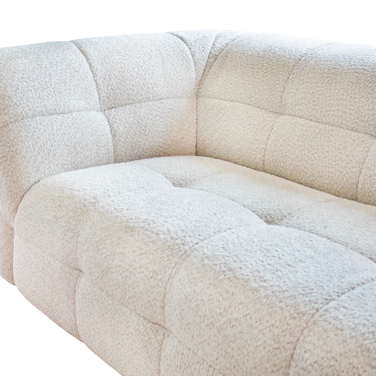 3-Sitzer Sofa LAS VEGAS in Beige aus Stoff – 242x106x72 cm – modernes Design mit Steppung