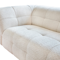3-Sitzer Sofa LAS VEGAS in Beige aus Stoff – 242x106x72 cm – modernes Design mit Steppung