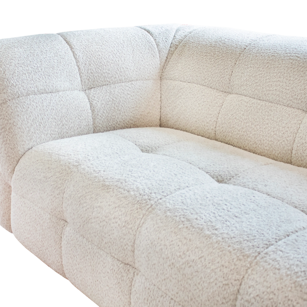 3-Sitzer Sofa LAS VEGAS in Beige aus Stoff – 242x106x72 cm – modernes Design mit Steppung