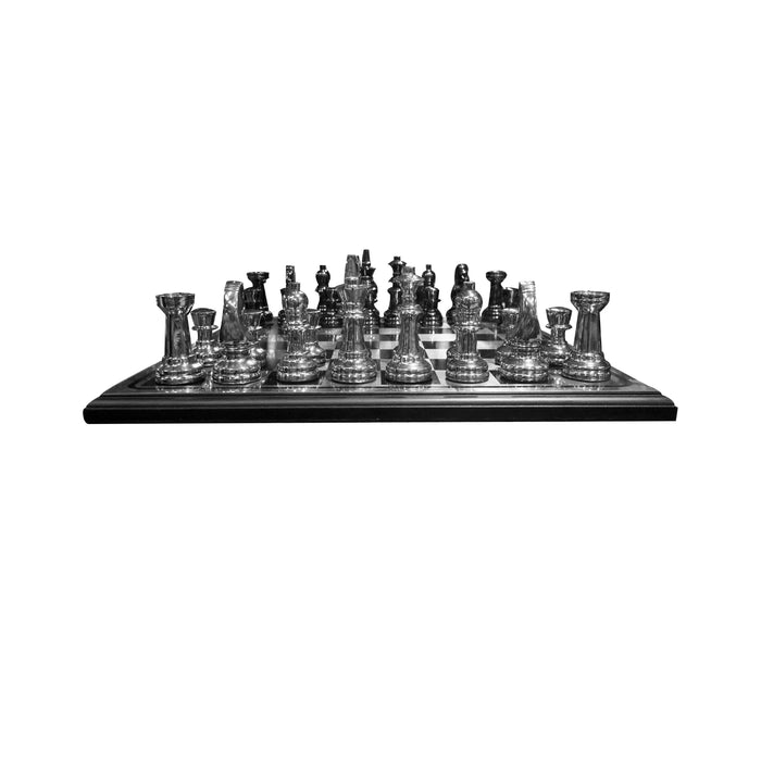 Chessboard aus Edelstahl – silber-schwarz – 40x40 cm – modern & edel