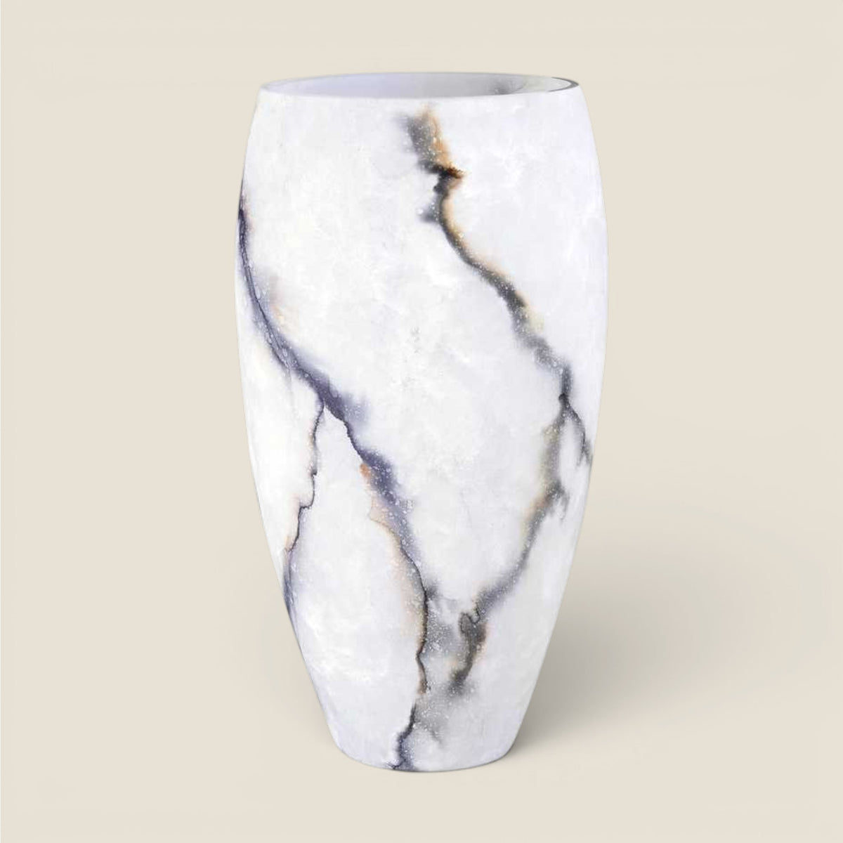 Vase Ice — mattes Glas Marmor 38 cm