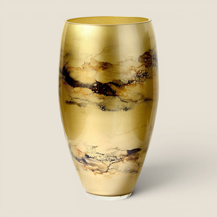 Vase Gold Marmor — Glas 38 cm
