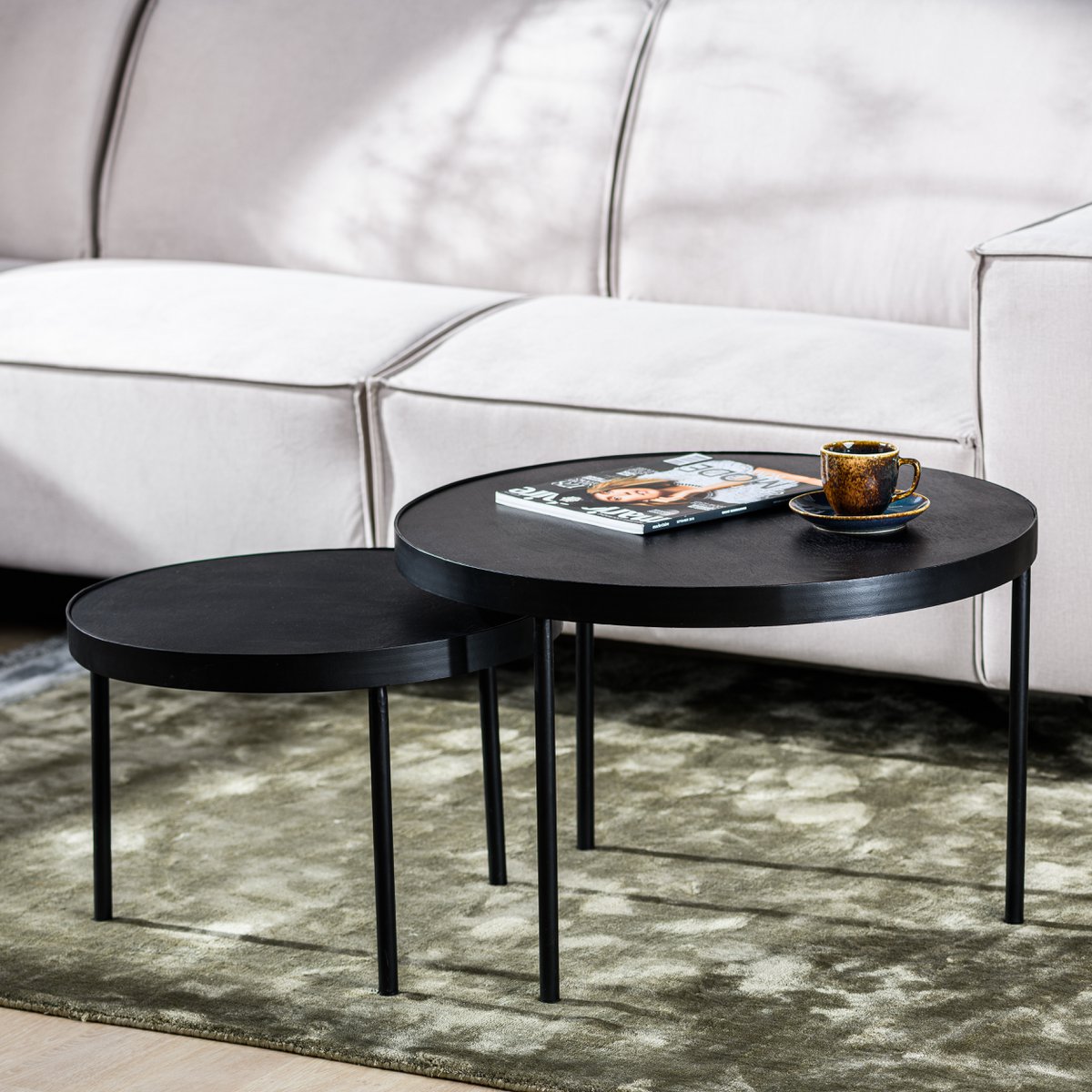 Couchtisch Akazia Noir  (2er-Set)