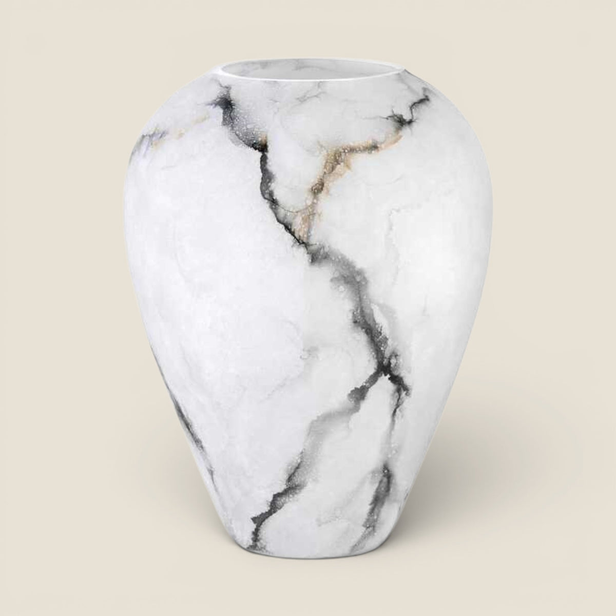 Vase Ice — mattes Glas Marmor 27 cm
