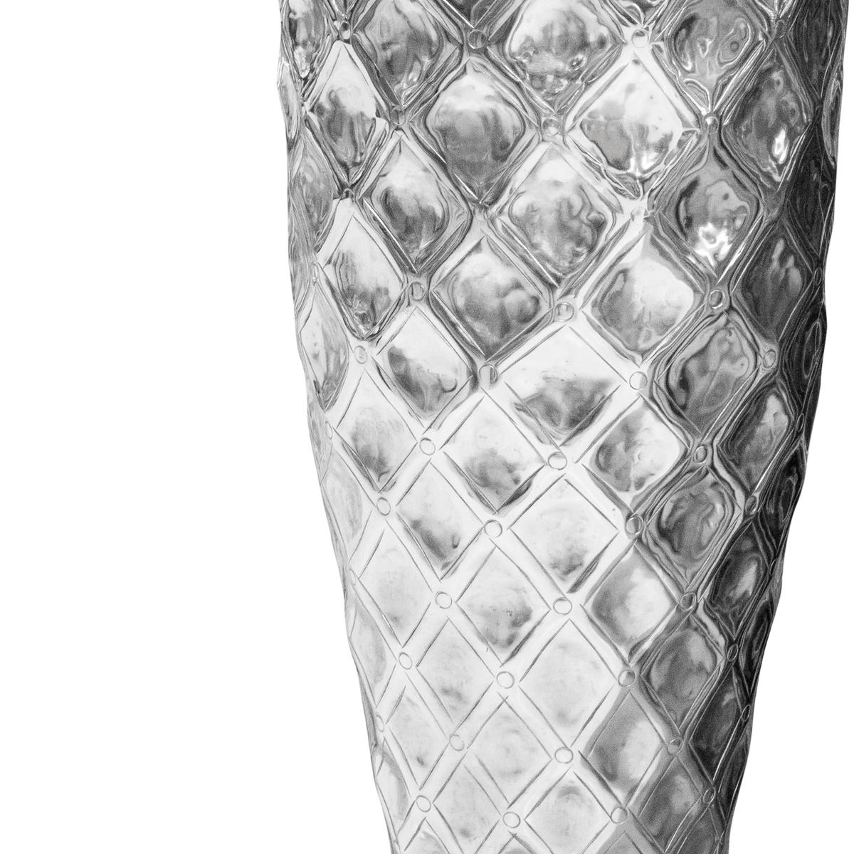 Vase aus rohem Aluminium in Silber – schlanke Form – 40x40x148 cm – modern & elegant