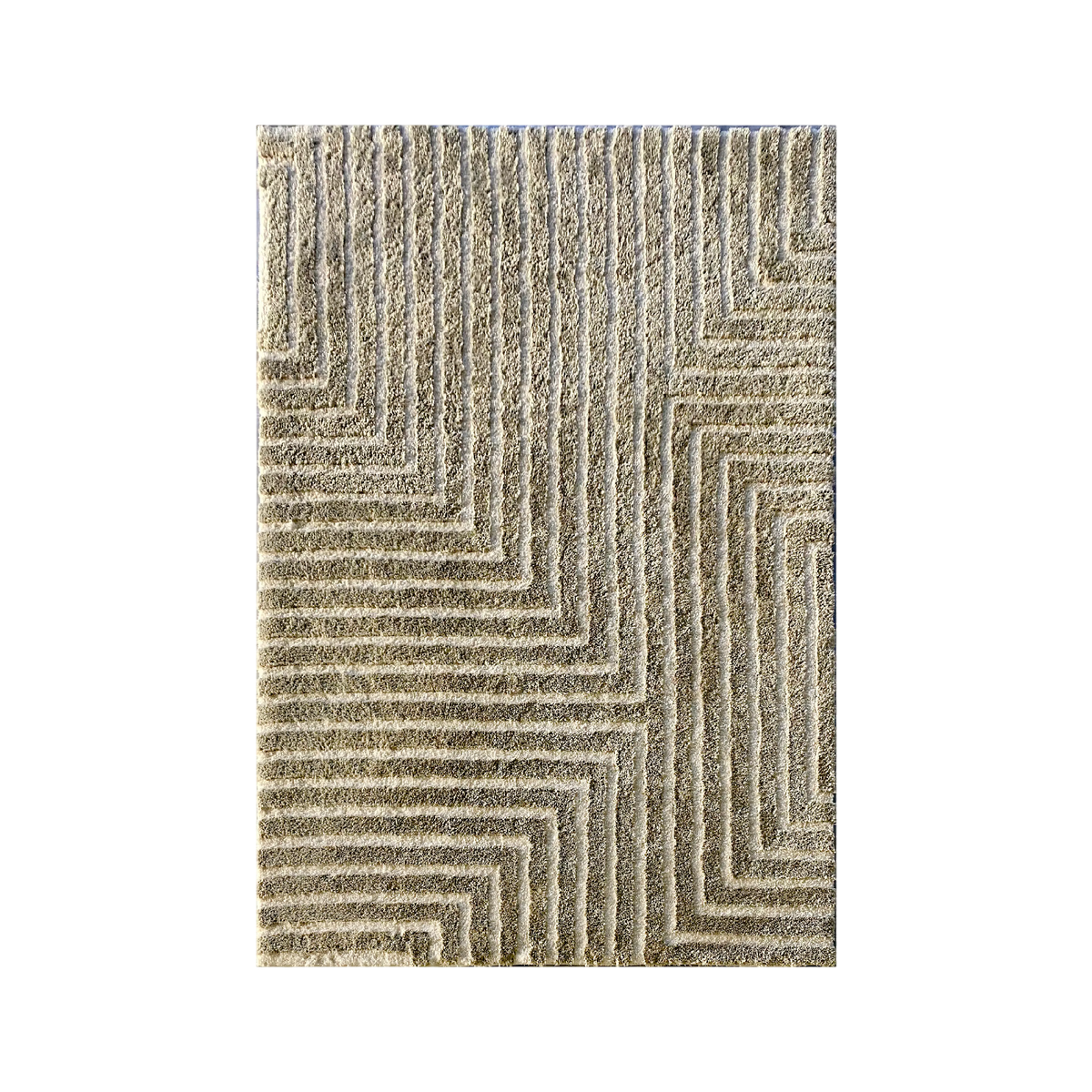Moderner Teppich in Greige – 3D Linienmuster – 160x230 cm – pflegeleicht & weich