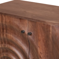 Kommode aus Mangoholz in Dunkelbraun – mit Lamellenfront – 100 × 83 cm – Industrial Style