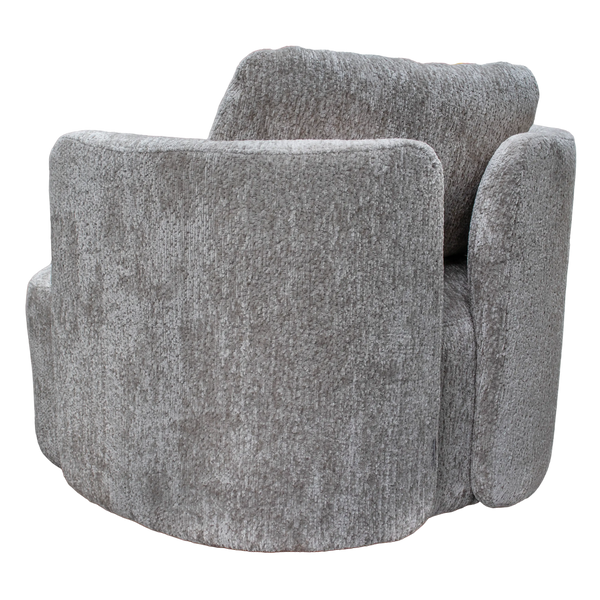 Drehbarer Lounge-Sessel aus Stoff – Grau Steinoptik – 89 x 85 cm – modern & gemütlich