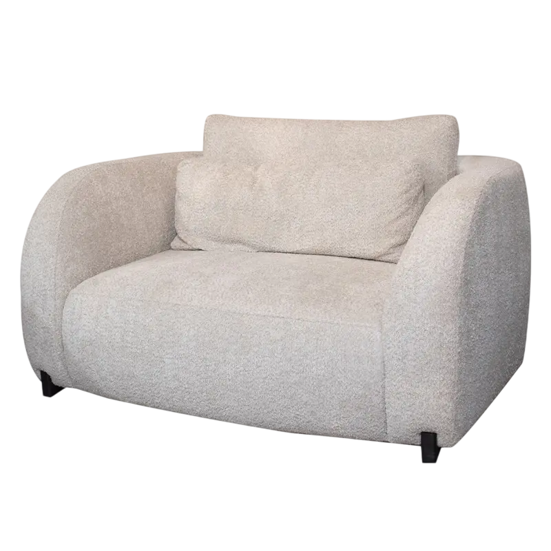 1-Sitzer Sessel aus Bouclé-Stoff – Beige – 119 x 108 cm – weich gepolstert & organisch geformt