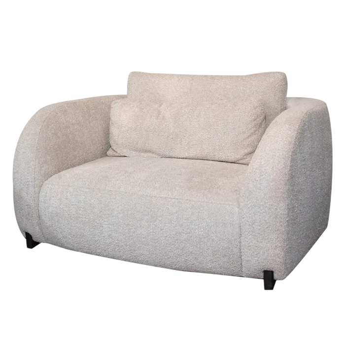 1-Sitzer Sessel aus Bouclé-Stoff – Beige – 119 x 108 cm – weich gepolstert & organisch geformt