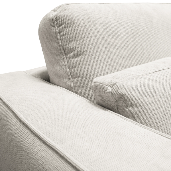 Sessel Merida aus Stoff in Beige – breite Armlehnen – B 121 cm – modern & bequem